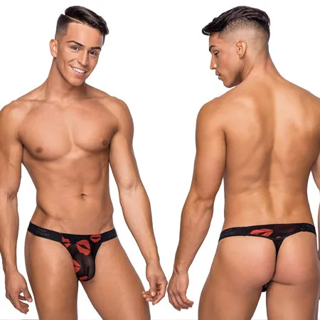 comme Male Sex Toys Male Power Kiss Me Micro Thong V Sheer Lips SM