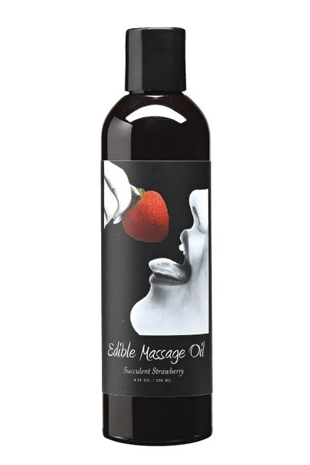 Couples Nalpac Earthly Body Edible Massage Oil Succulent Strawberry 8oz