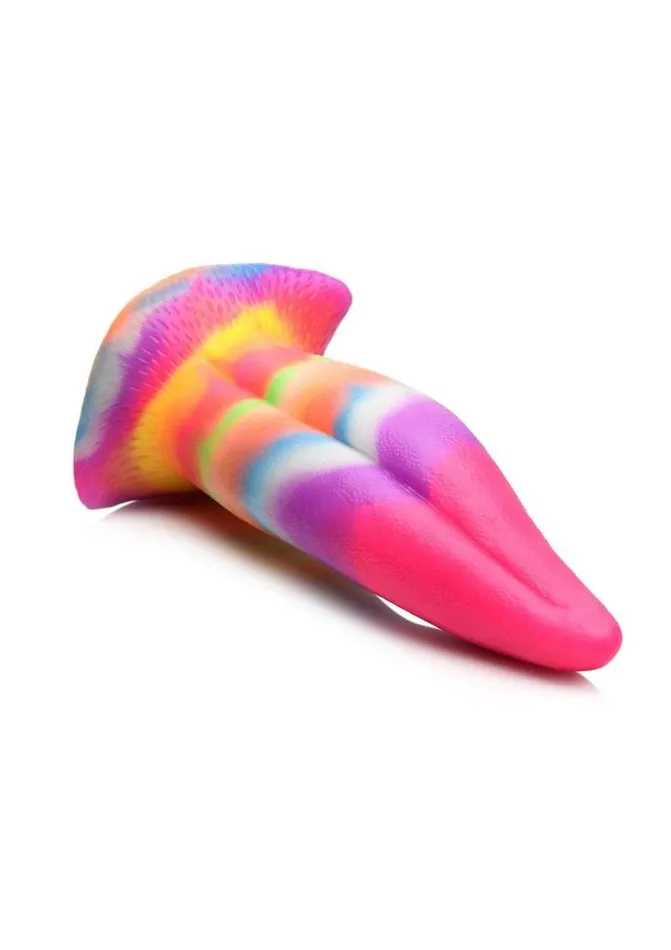 Creature Cocks Unicorn Tongue Glow in the Dark Silicone Dildo Rainbow XR Brands Dildos