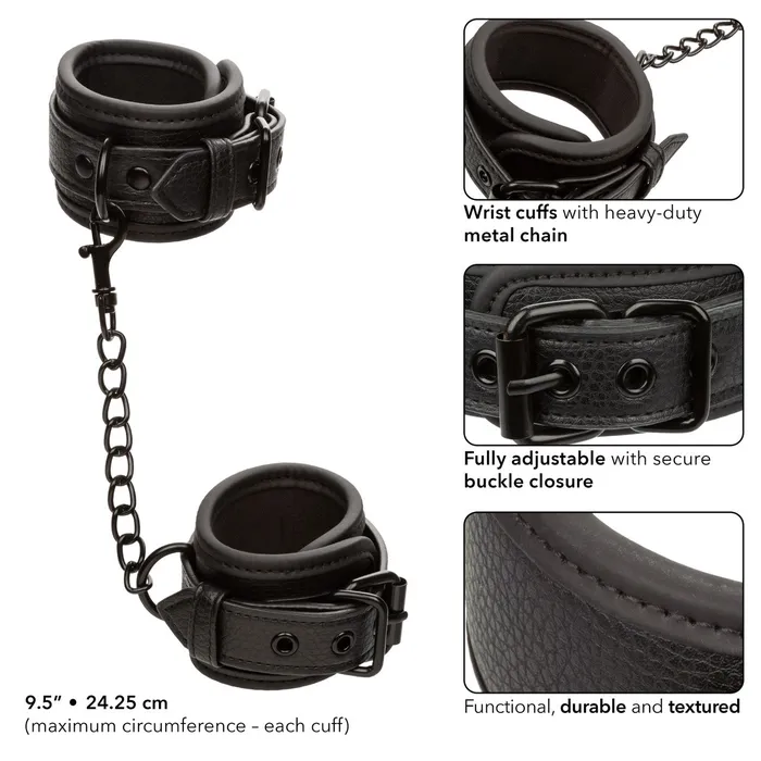 Nocturnal Collection Wrist Cuffs Black Cal Exotics Restraints