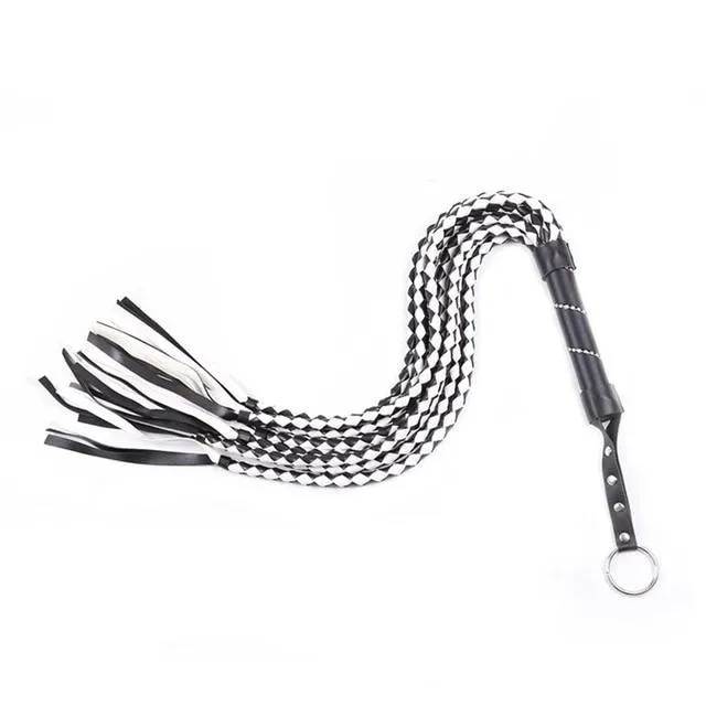 House of Dasein Couples Floggers 88Cm Black White Woven Flogger Bdsm Spanking Play Sex Whip