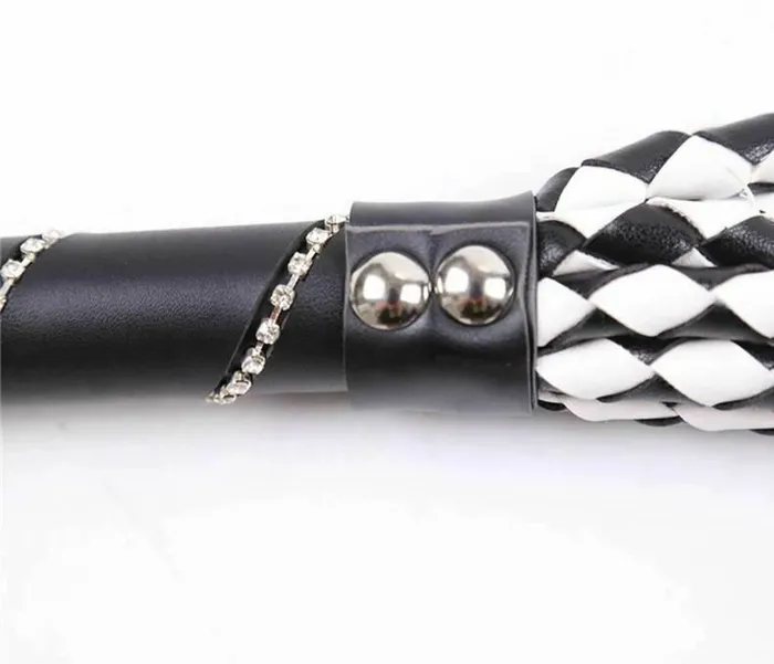 House of Dasein Couples Floggers 88Cm Black White Woven Flogger Bdsm Spanking Play Sex Whip
