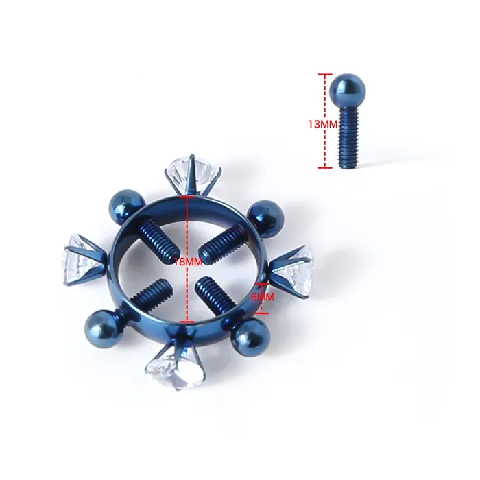 Nipple Clitoral Toys Bdsm 2Pcs Nipple Clamps Stainless Steel Crystal Ring Breast Clips Stimulator Erotic Sm Toys For Women 5 Colors Choose House of Dasein Couples