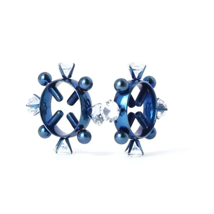 Nipple Clitoral Toys Bdsm 2Pcs Nipple Clamps Stainless Steel Crystal Ring Breast Clips Stimulator Erotic Sm Toys For Women 5 Colors Choose House of Dasein Couples