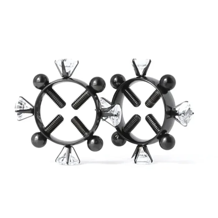 Nipple Clitoral Toys Bdsm 2Pcs Nipple Clamps Stainless Steel Crystal Ring Breast Clips Stimulator Erotic Sm Toys For Women 5 Colors Choose House of Dasein Couples