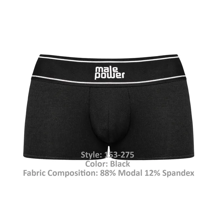 Anal Male Power Modal Rib Pouch Short Large Black Anal Male Power Modal Rib Pouch Short Large Black