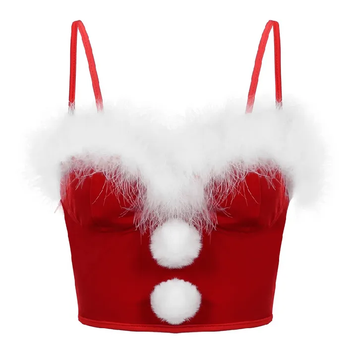 Anal Sexy Christmas Costume Red Mini Skirt and Top Erotic Santa Set EVEs SECRETS