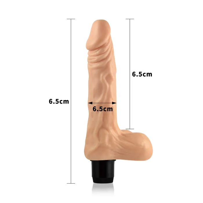 LoveToy Female Sex Toys 8inch Xtreme Feel Cyberskin Vibrator with Balls
