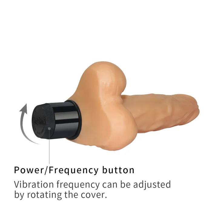 LoveToy Female Sex Toys 8inch Xtreme Feel Cyberskin Vibrator with Balls