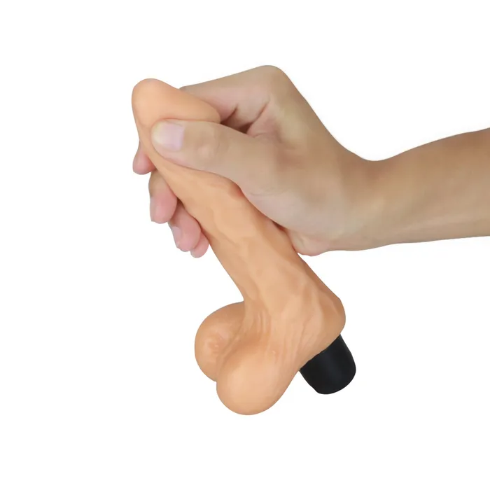 LoveToy Female Sex Toys 8inch Xtreme Feel Cyberskin Vibrator with Balls
