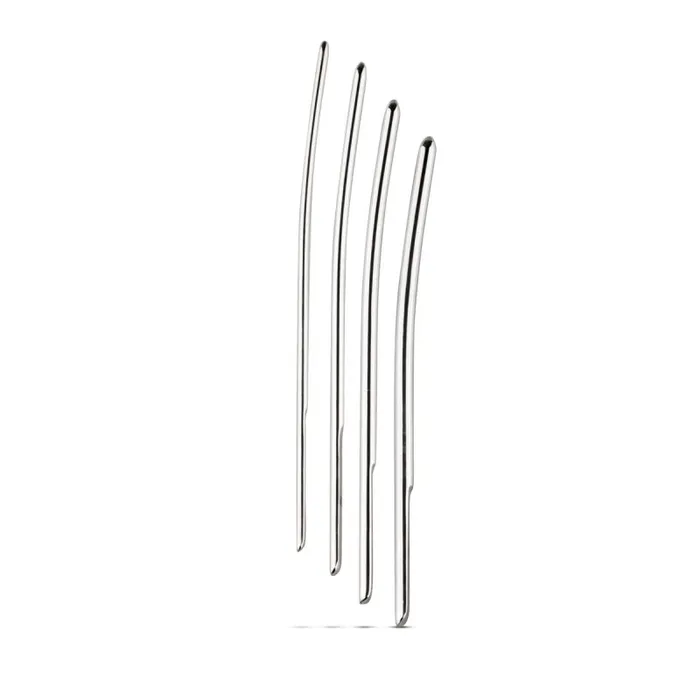 Sinner Anal Single Ended Dilator Trainer Set 4 Piece Silver by Sinner