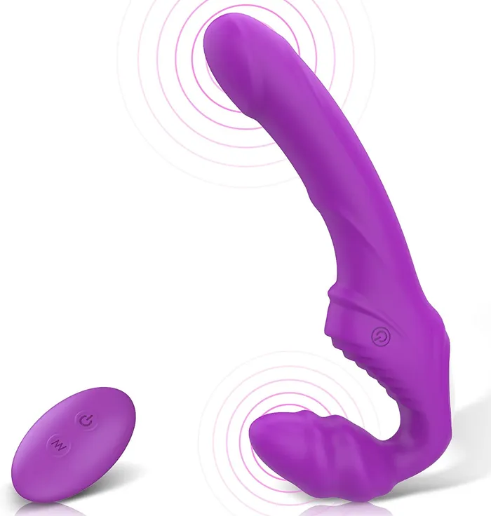 Vibrating Strapless Silicone Strapon Dildo JazzToy Female Sex Toys