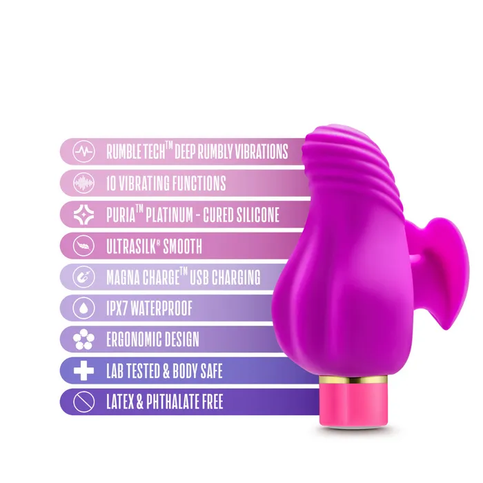 Blush Female Sex Toys Aria Erotic AF Finger Silicone Vibrator Plum