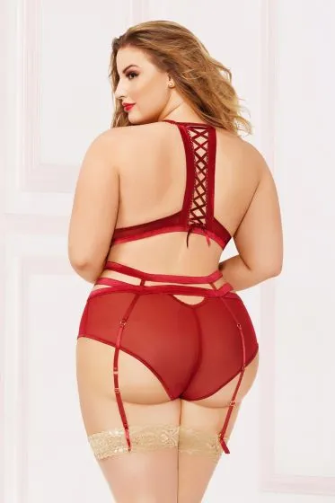 Calvista Vibrators La Vie en Rose Bra Set 10881X Burgundy 34X