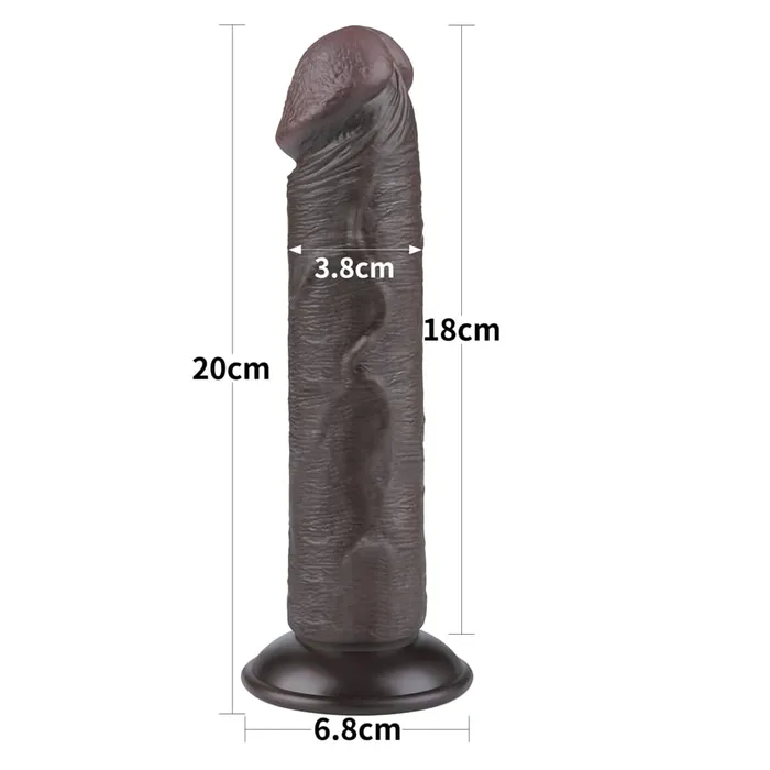 Dildos 8 Sliding Skin Dual Density Dildo Black LOVETOY