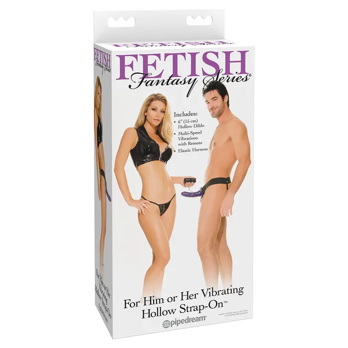 Fetish Fantasy Vibrating Hollow StrapOn PurpleBlack Fetish Fantasy Female Sex Toys