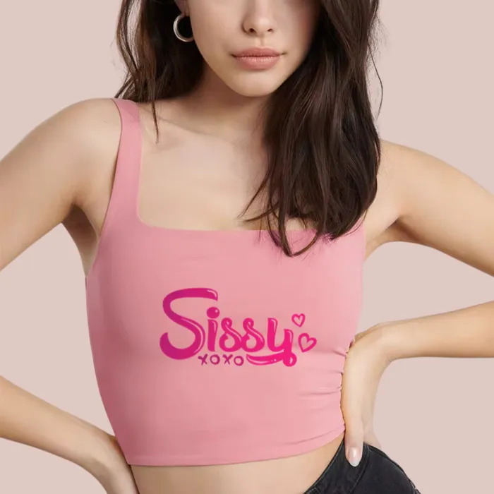 House of Chastity Sissy Cami Crop Top Vibrators