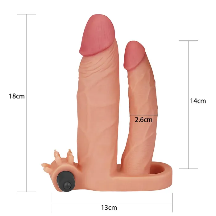 Male Sex Toys Add 1 Vibrating Penis Sleeve Double Dildo LOVETOY